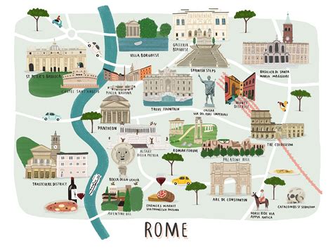 Personalised Rome Map Print By Alex Foster Illustration | Rome map ...