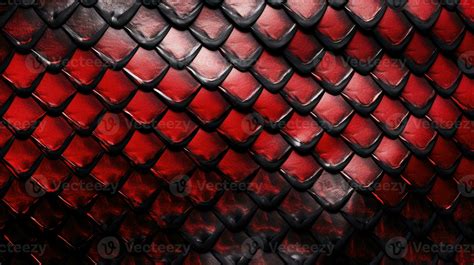 Red and black exotic snake skin pattern or dragon scale texture as a ...