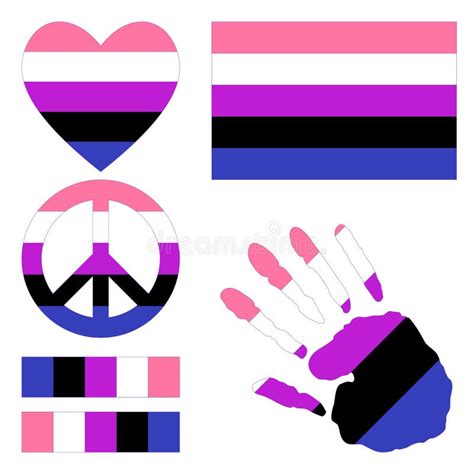 Genderfluid Pride Design Elements. Stock Vector - Illustration of life ...