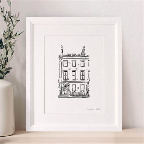 Custom Illustrated House Line Art Print – Letterfest 🇺🇸