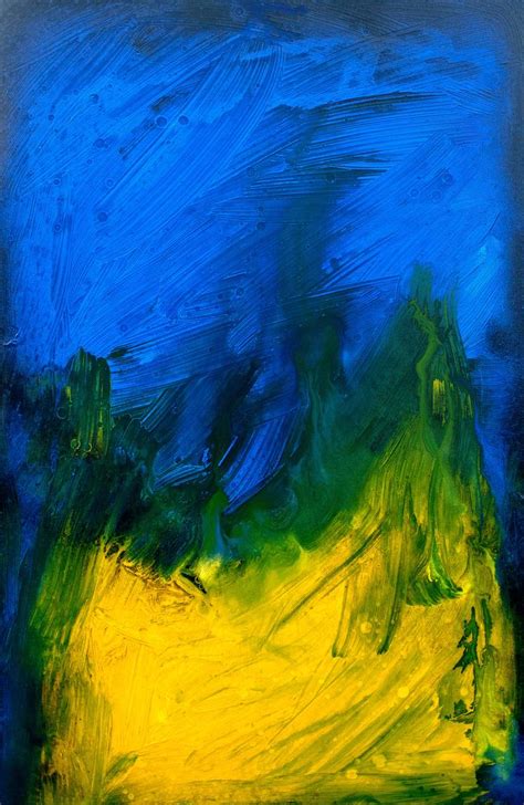 Deep Blue Green Yellow Abstract Art Painting Painting by Joe Papagoda | Saatchi Art