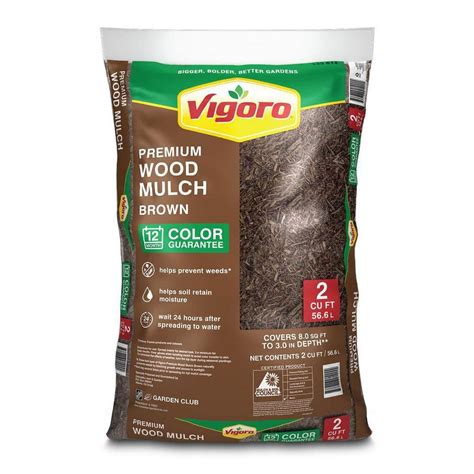 Vigoro 2 cu. ft. Bagged Premium Brown Wood Mulch 52050196 - The Home Depot