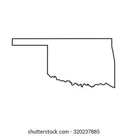 Oklahoma Outline Map State Shape United Stock Vector (Royalty Free ...