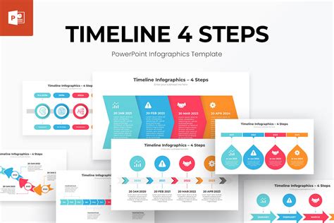 4 Steps Timeline Infographics PowerPoint Template | Nulivo Market