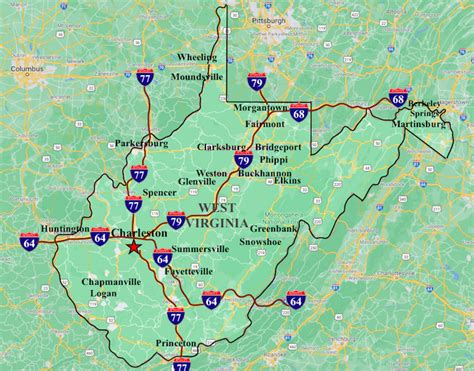 West Virginia Map With Routes | Virginia Map