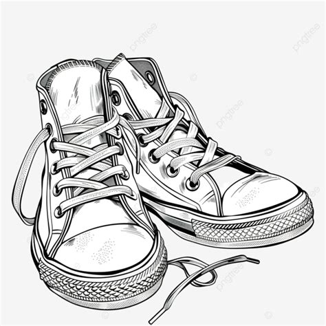 Outline Sneakers Shoes Footwear, Sneakers, Outline, One Line PNG Transparent Image and Clipart ...