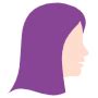 Free Woman Purple Long Hair SVG, PNG Icon, Symbol. Download Image.