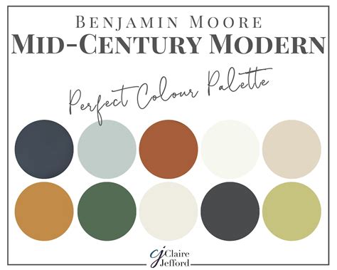 Mid-century Modern Perfect Paint Palette Benjamin Moore - Etsy