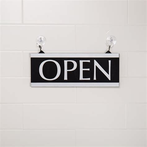 Headline Sign 4246 Century Series 13" x 5" Black Reversible "Open ...