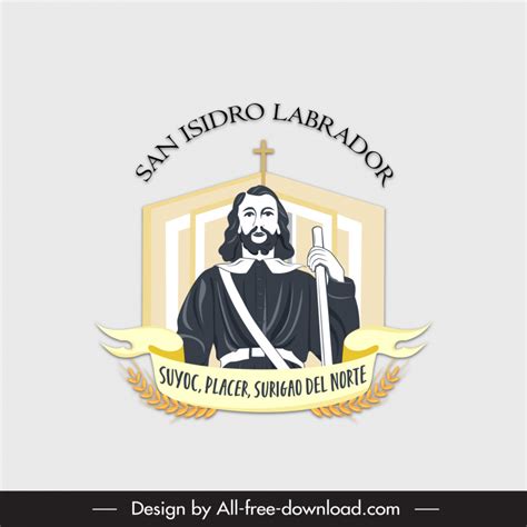 Logo of san isidro labrador template classical cartoon sketch Vectors images graphic art designs ...