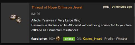 New Unique Jewel (Thread of Hope) : r/pathofexile