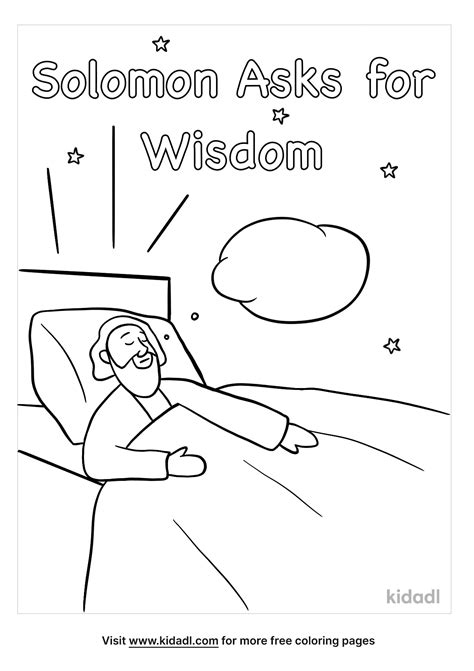 Free Solomon Asking For Wisdom Coloring Page | Coloring Page Printables | Kidadl