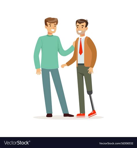 Meeting friends two men talking one man Royalty Free Vector