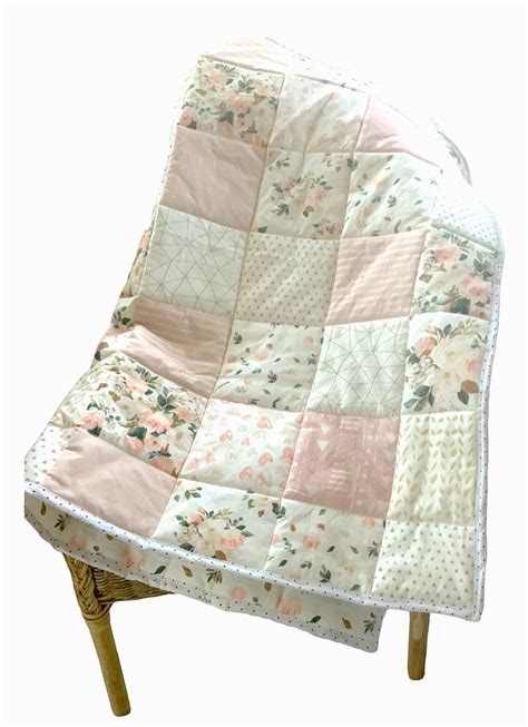 Floral Baby Quilt, Baby Quilt, Floral Nursery Blanket, Daycare Blanket ...