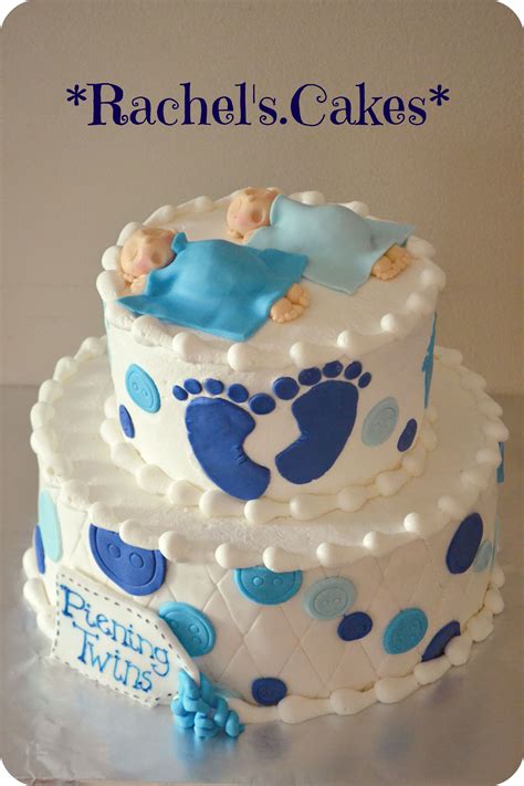 Rachel's Cakes | Twin baby shower cake, Baby shower cakes for boys, Baby shower cakes