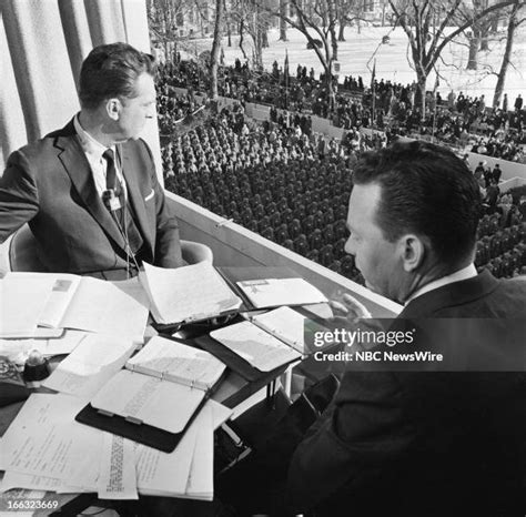 NBC News' journalists Chet Huntley and David Brinkley watching... News ...