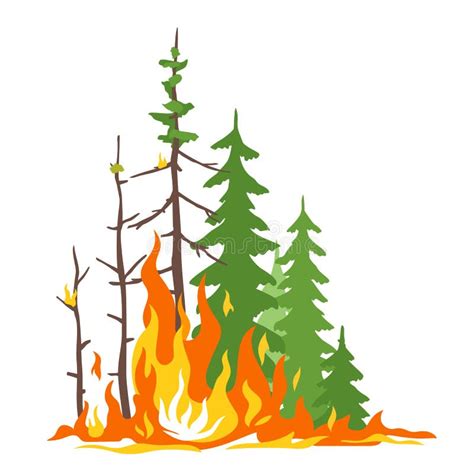 Burning Forest stock vector. Illustration of phenomenon - 91773005