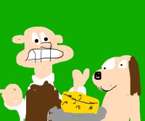 wallace and gromit are eating cheese - Drawception