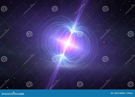 Magnetar - Neutron Star with an Extremely Powerful Magnetic Field Stock Illustration ...