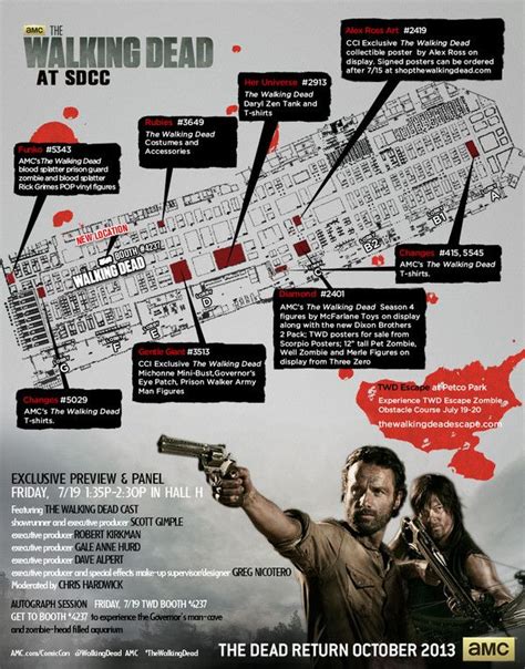 SDCC 2013: The Walking Dead Comic-Com Infographic Map | The walking ...