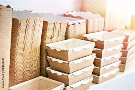 Cardboard food containers Stock Photo | Adobe Stock