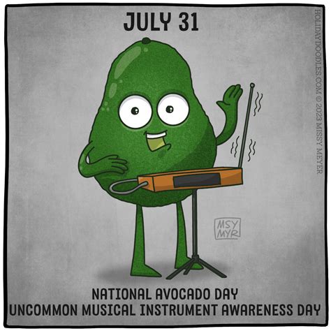 July 31 (every year): National Avocado Day; Uncommon Musical Instrument Awareness Day – Holiday ...