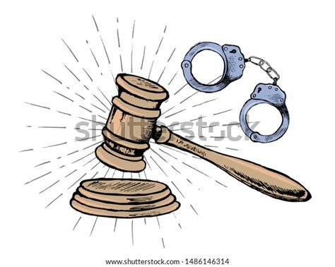 Law Symbols Set Hand Drawn Illustration Stock Vector (Royalty Free ...