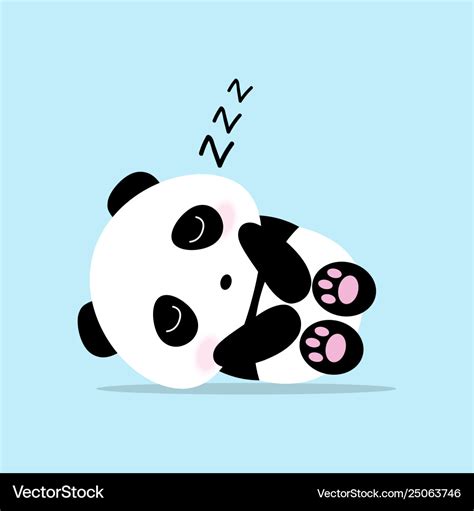 Cute panda cartoon sleep concept Royalty Free Vector Image