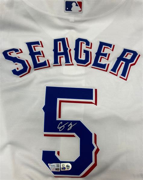 Corey Seager Autographed Rangers White Nike Replica Jersey