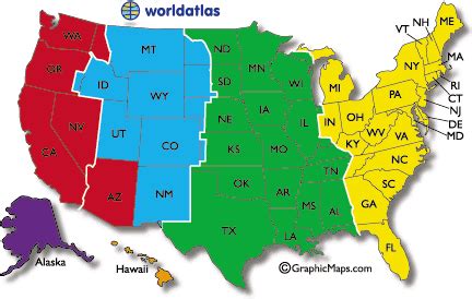 Figureworld Time Zones Coded Colour