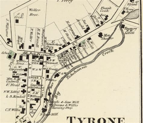 Historic Maps of Tyrone and other Towns around Lamoka - Lamoka Ledger