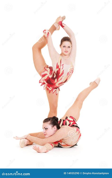 Portrait Of Two Flexible Beautiful Gymnasts Stock Photo - Image of balance, gymnastics: 14935290