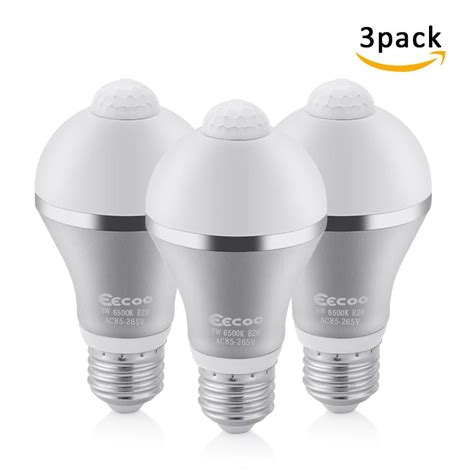 EECOO Motion Sensor Light Bulb 9W Smart PIR LED Bulbs Auto On/Off Security Lights Outdoor/Indoor ...