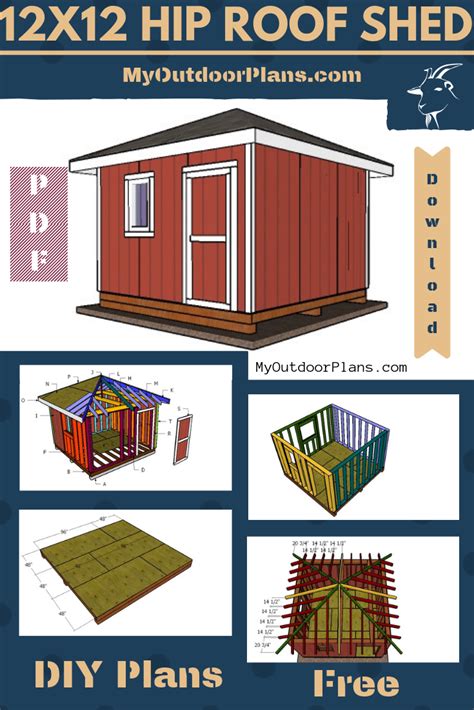 12x12 Hip Roof Shed Plans | Hip roof, Diy shed, Shed plans