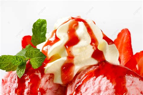 Strawberry Ice Cream Sundae Topping Coupe Scoops Photo Background And Picture For Free Download ...