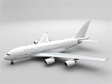 3D model Airbus A380 Airliner - Generic White VR / AR / low-poly | CGTrader