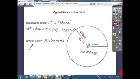 oppervlakte en omtrek cirkel - YouTube