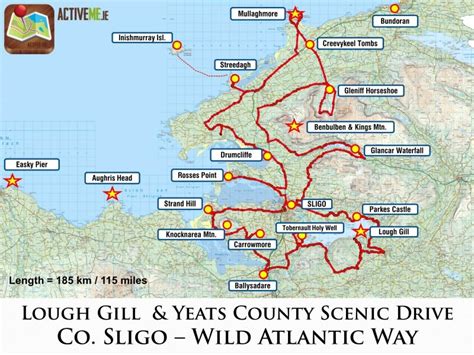 Sligo Scenic Drive, Lough Gill and Yeats County Route Map and Guide ...