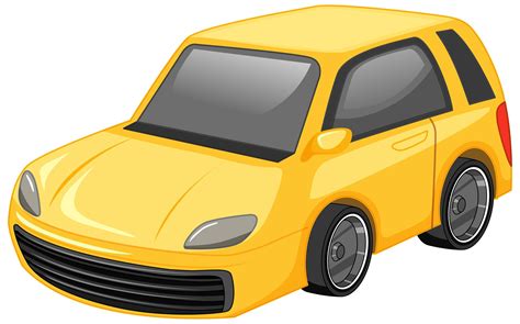 Yellow car cartoon style isolated on white background 1520181 Vector Art at Vecteezy