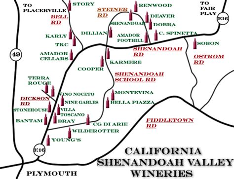 Shenandoah Valley Wineries Map - Map San Luis Obispo