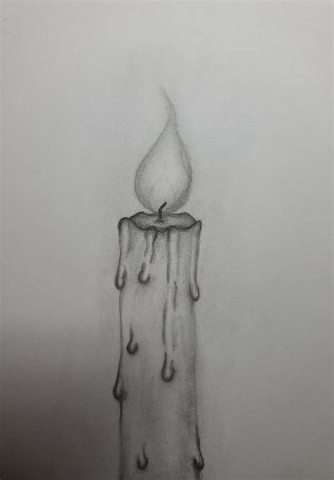 Burning Candle Pencil Sketch | Etsy