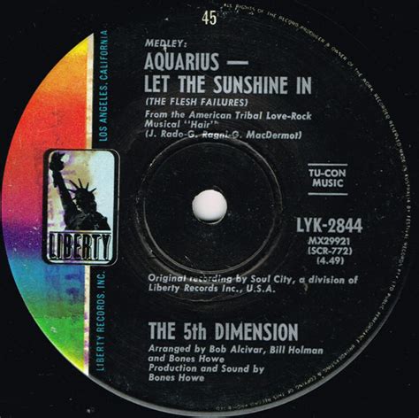 The Fifth Dimension - Aquarius - Let The Sunshine In (The Flesh Failures) (Vinyl, 7", 45 RPM ...