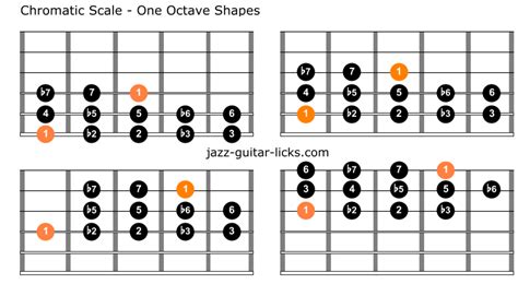 Chromatic Scale Guitar Shapes in 2021 | Guitar lessons, Jazz guitar lessons, Guitar scales