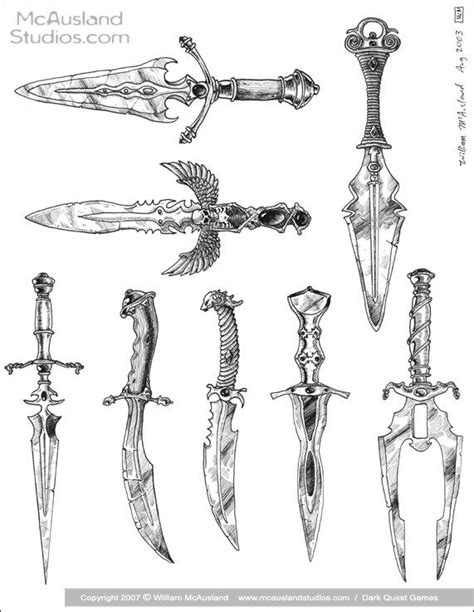 Magic Daggers group 2 by William McAusland,RPG Art, Bookcovers, Concept Art, ink, warriors ...