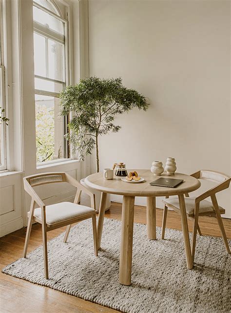 Malibu white oak round dining table | Moe's | | Simons