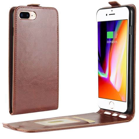 Case for iPhone 8 Plus (5.5) Down Open Style Cases Flip Leather Thick Solid Card Slot Cover ...