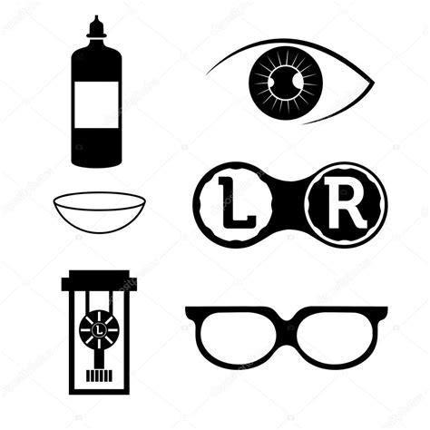 Lentes de contacto visual elementos y gafas — Vector de stock #53629377 — Depositphotos