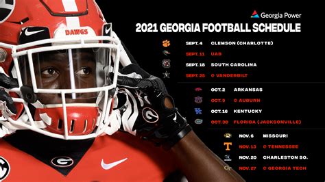 Georgia Bulldogs Football Schedule Printable