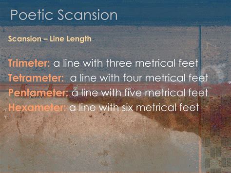 Poetic Scansion Foot and Line Length. - ppt download