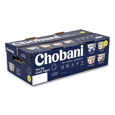 Chobani Greek Yogurt Variety Pack, Assorted Flavors, 5.3 oz Cup, 16 Cups/Carton | OfficeSupply.com